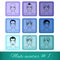 Set of nine male avatars, can be used on the website or forum