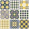 Set of nine oriental islamic Mauritanian seamless patterns.