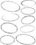 Set of nine oval grunge vector templates for rubber stamps