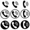 set of nine phone contact number icons