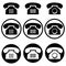 set of nine phone contact number icons