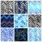 Set of nine seamless patterns with zigzag lines