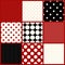 Set of nine seamless polka dots patterns