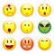 Set of nine smileys