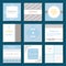 Set of nine vector banner templates in marine style