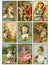 Set of nine vintage girls antique trading cards