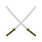 Set of Ninja Sword. Asian Traditional Weapon. Katana Logo