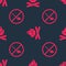 Set No fire match and Campfire on seamless pattern. Vector