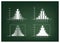 Set of Normal Distribution or Gaussian Bell Curve on Chalkboard