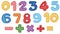 A set of number and math symbols