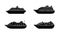 Set of oceanic passenger ships. Large ocean cruise liner. Passenger ship side view