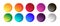 Set od 3d circle buttons, color gradient shapes