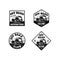 Set of off road car logo badge vector design collection. 4x4 vehicle car illustration for community event