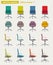 Set of office chairs. Cartoon vector illustration