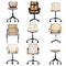 Set of office chairs in the loft style for selecting and compiling the interior