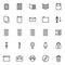 Set of office general line icons