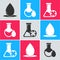 Set Oil drop, Oil petrol test tube and Antifreeze test tube icon. Vector