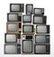 Set of old retro televisions