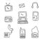 Set of old technology doodle vector illustration