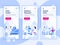 Set of onboarding screens user interface kit for Medicine, Research, Dental Clinic, mobile app templates concept