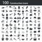 Set of one hundred construction icons