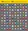 Set of one hundred emoticons with international flags - vector illustration