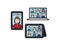 Set of online classroom, Teacher and students on laptop, smartphone and tablet screen