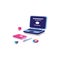 Set of online education, illustration, laptop, etc. Modern design, colorful vectors