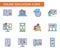 Set of online education symbols. Collection of e-learning icons.