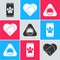 Set Online veterinary clinic symbol, Heart with cat and Pet bed icon. Vector
