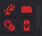 Set Online veterinary clinic symbol, Paw print, Pet bed and Dog and pills icon
