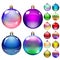 Set of opaque colored Christmas balls