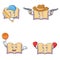 Set of open book character with baseball cowboy basketball boxing