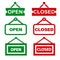 Set open and closed signboard - vector