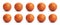 Set of orange basketball balls with leather texture in different positions