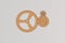 Set of orange gears and cogs on white background