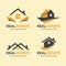 A Set of Orange and Grey Home Logo vector. Real estate logo template