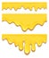 Set of orange honey drops and yellow splashes healthy syrup golden food liquid drip vector illustration.