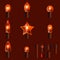 Set of orange shining garland lights