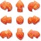 Set of orange vector doodle ornate arrows