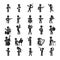 Set of orchestra , Musician character , Human pictogram Icons