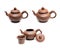 Set of oriental patterned clay teapot