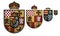 Set of ornate heraldic shields on white background.  High detailed realistic illustration