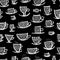 Set of ornate mugs. Seamless pattern for your