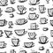 Set of ornate mugs. Seamless pattern for your