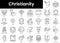 Set of outline christianity icons. Minimalist thin linear web icon set. vector illustration