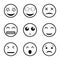 Set of outline emoticons, emoji