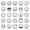 Set of outline emoticons, emoji