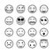 Set of outline emoticons, emoji