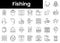 Set of outline fishing icons. Minimalist thin linear web icon set. vector illustration